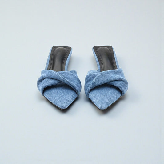 Mules à talons drapées