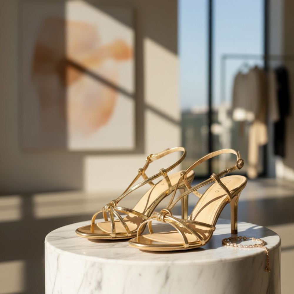 Sandales dorées pour mariage