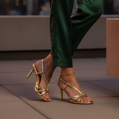 Sandales dorées mode femme