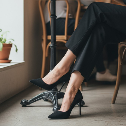 Stilettos noirs à talons aiguilles