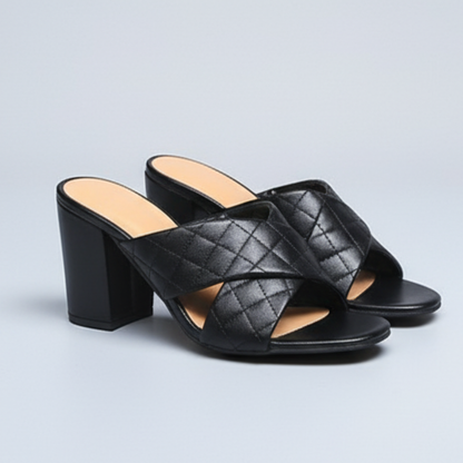 Mules à talons noirs femme