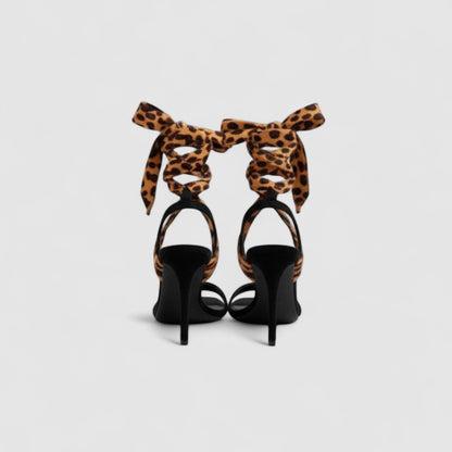 Sandales à talons avec brides nouées femme