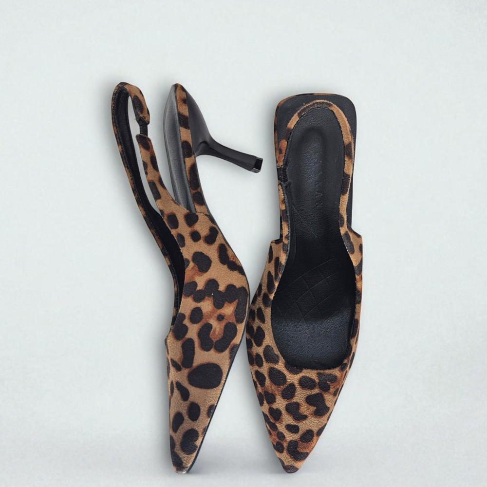 Escarpins pointus imprimé léopard