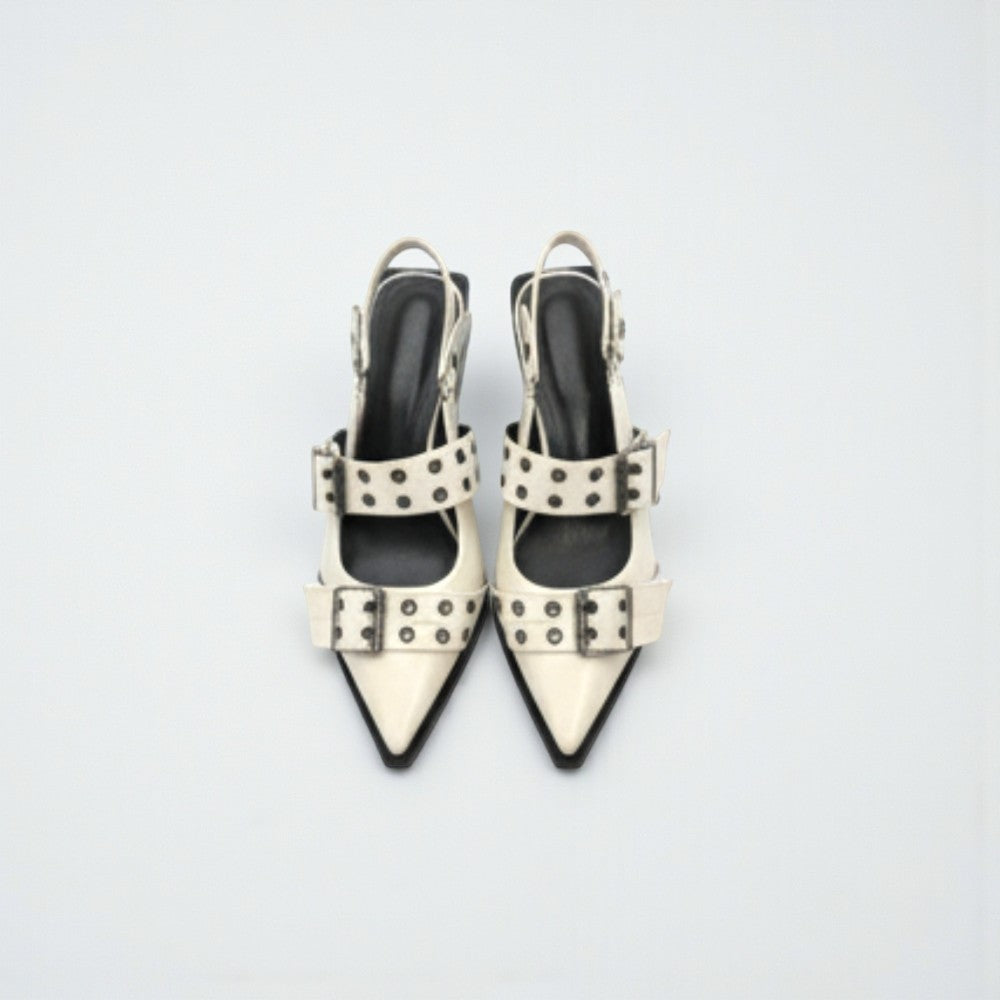 Escarpins en cuir rétro