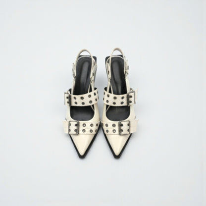 Escarpins en cuir rétro