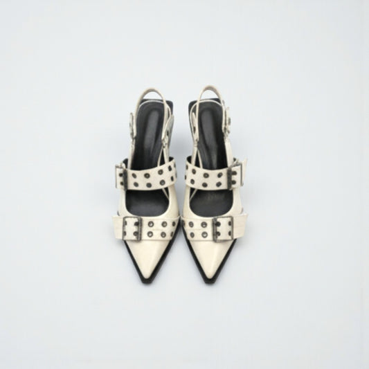 Escarpins en cuir rétro