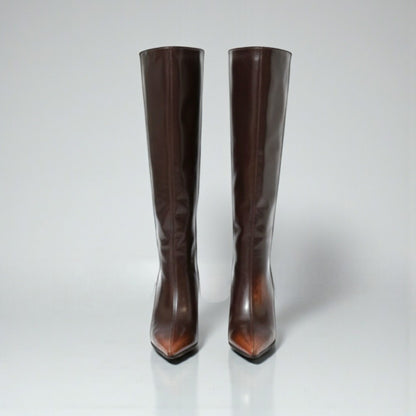 Bottes compensées marron élégantes