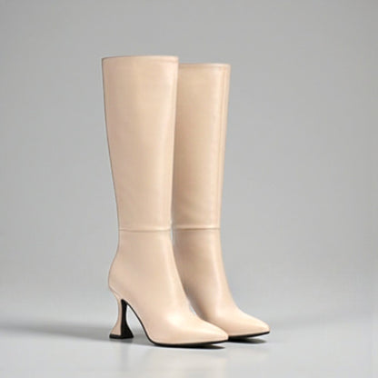 bottes hautes beige