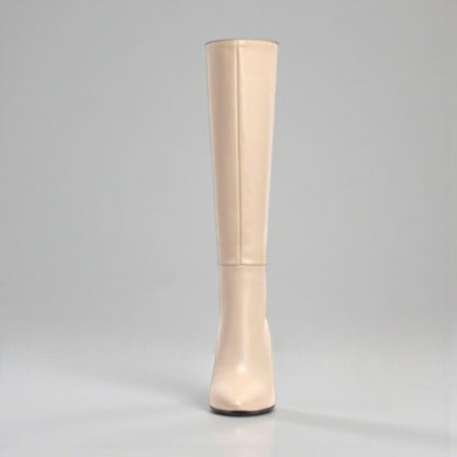 Bottes hautes beige pour femme