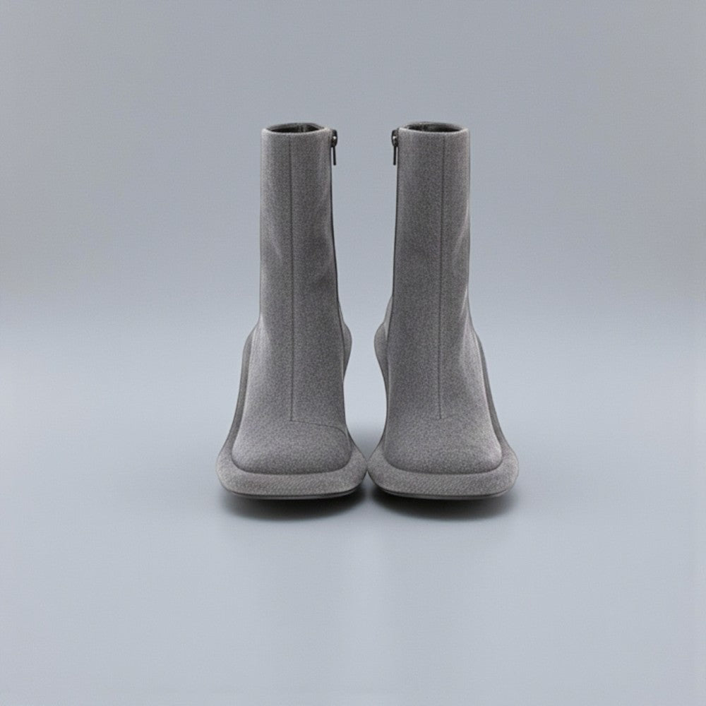 Bottines grises à talons