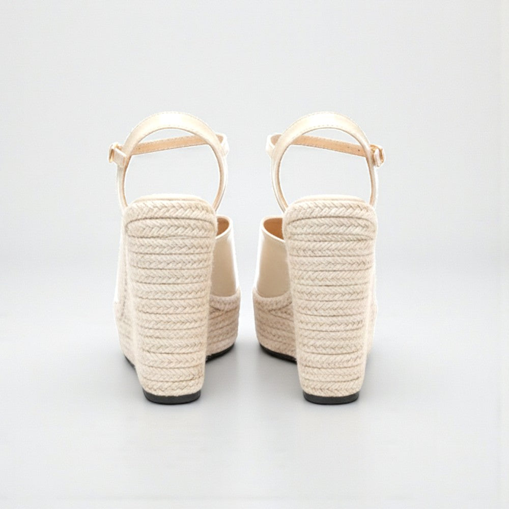 sandales plateforme beige