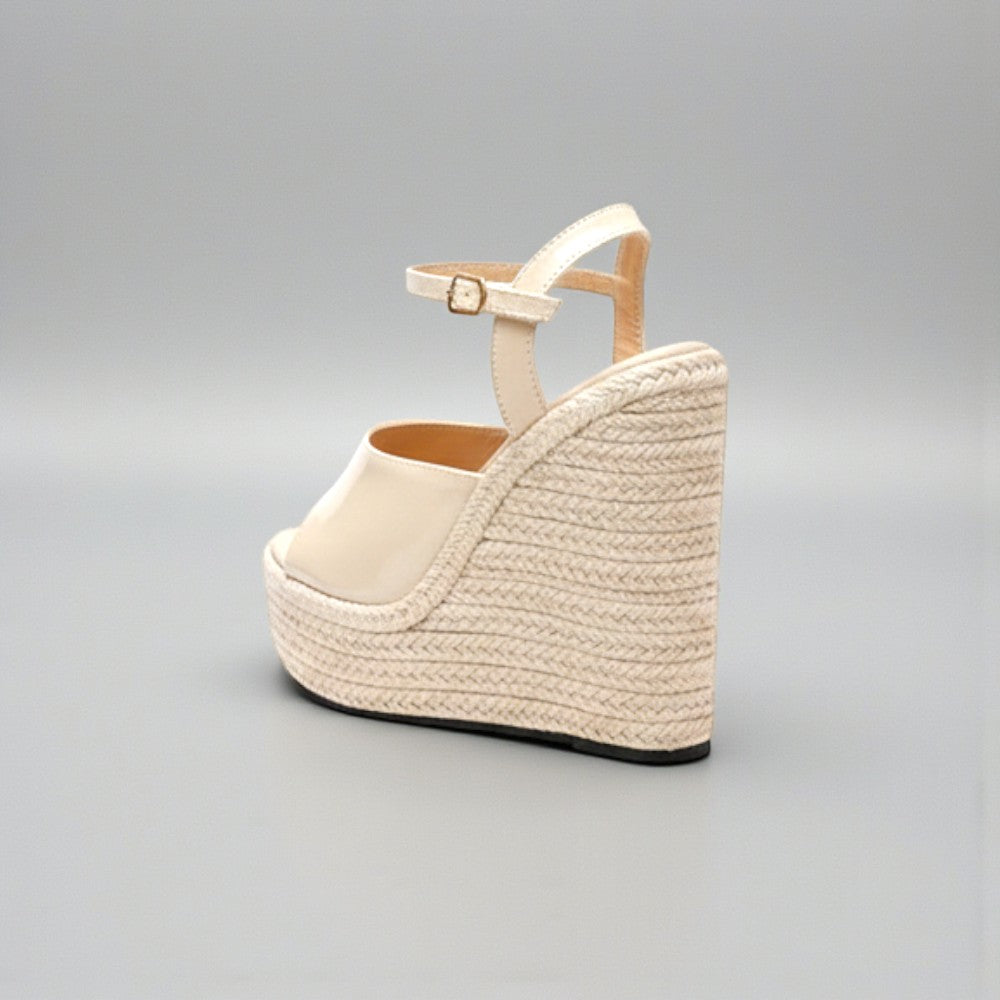 espadrilles compensées beige