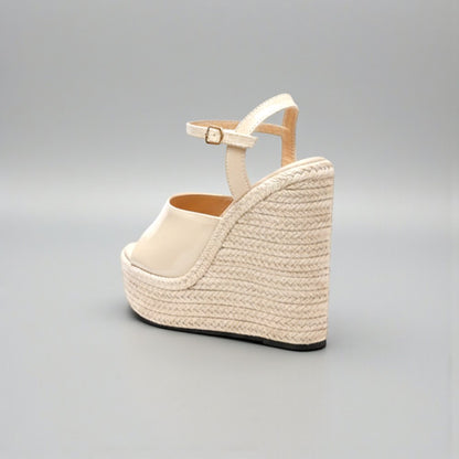 espadrilles compensées beige