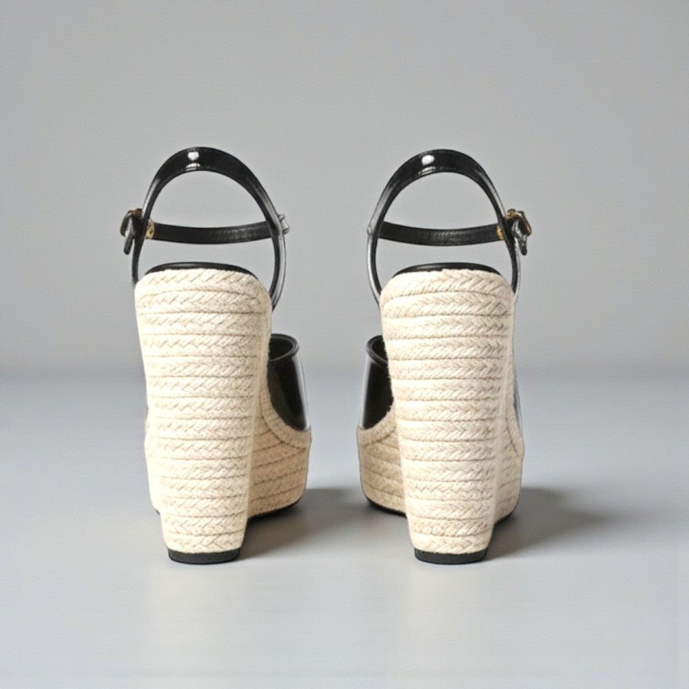 sandales plateforme noire