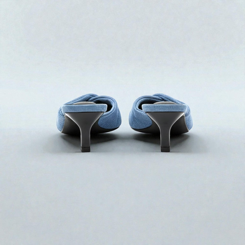 Mules à talons drapées