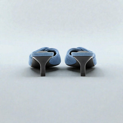 Mules à talons drapées