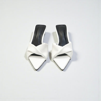 Mules à talons drapées