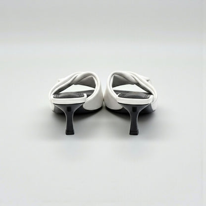 Mules à talons drapées