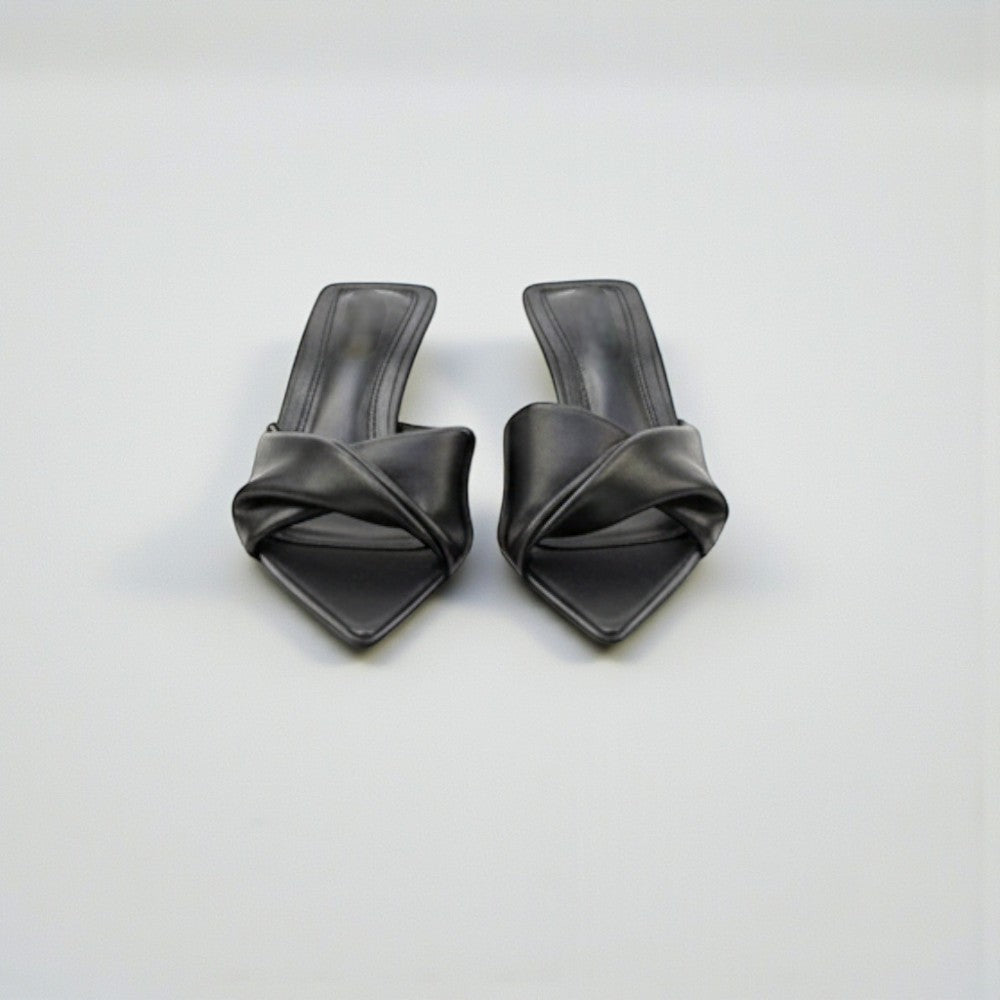 Mules à talons drapées