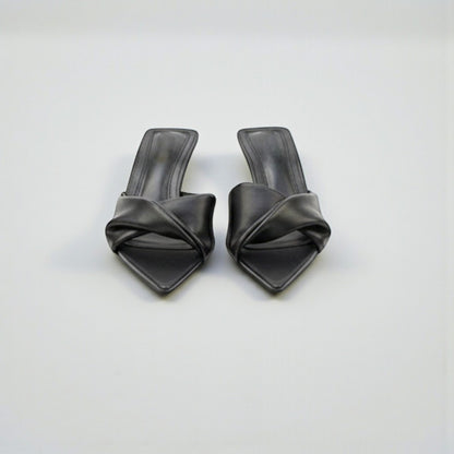 Mules à talons drapées