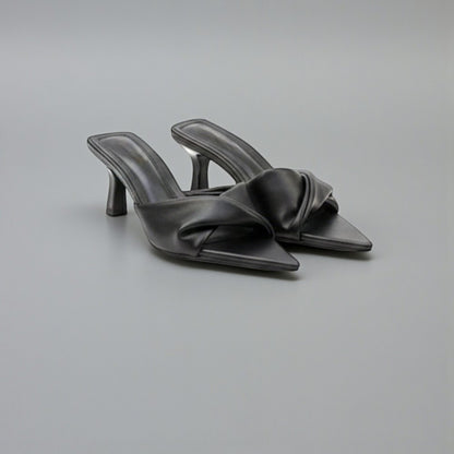 Mules à talons drapées