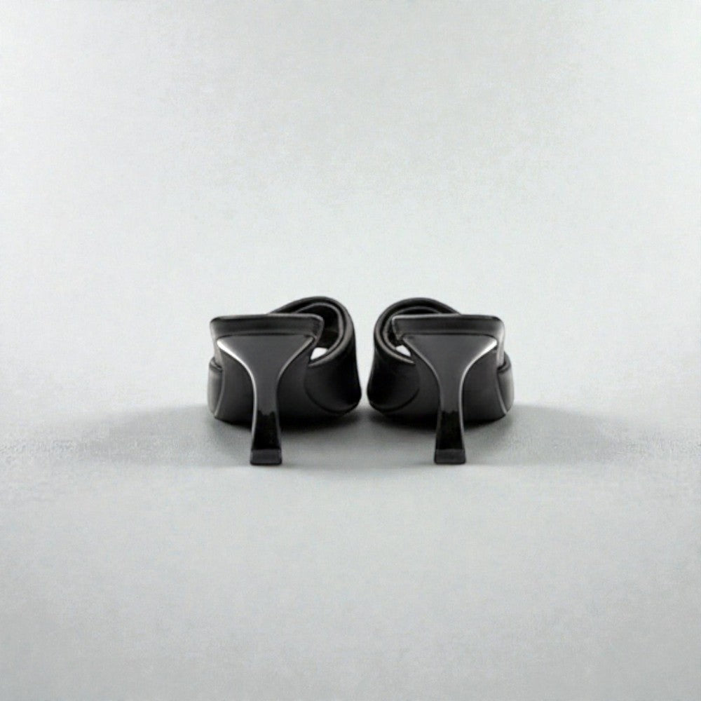 Mules à talons drapées