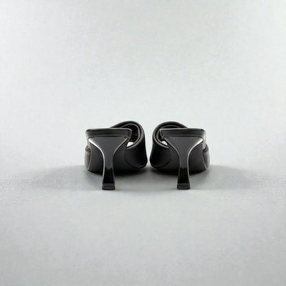 Mules à talons drapées