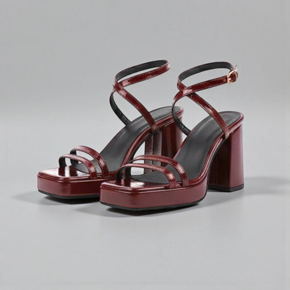 talons bordeaux plateforme