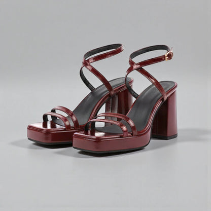 talons bordeaux plateforme