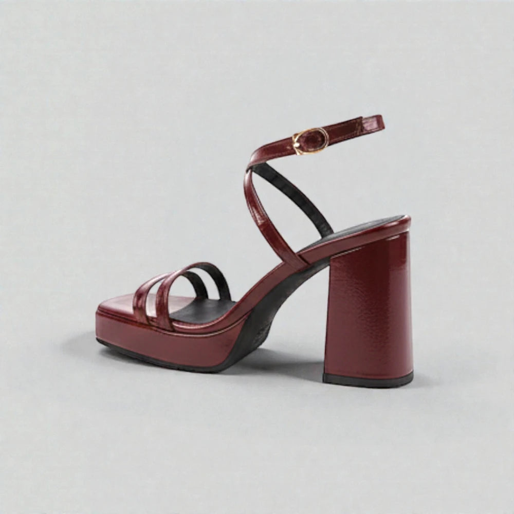 talons bout carré bordeaux