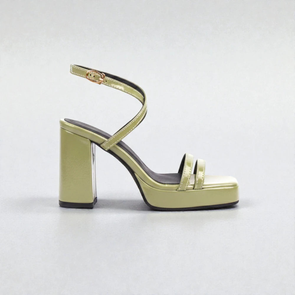 sandales à talons vertes